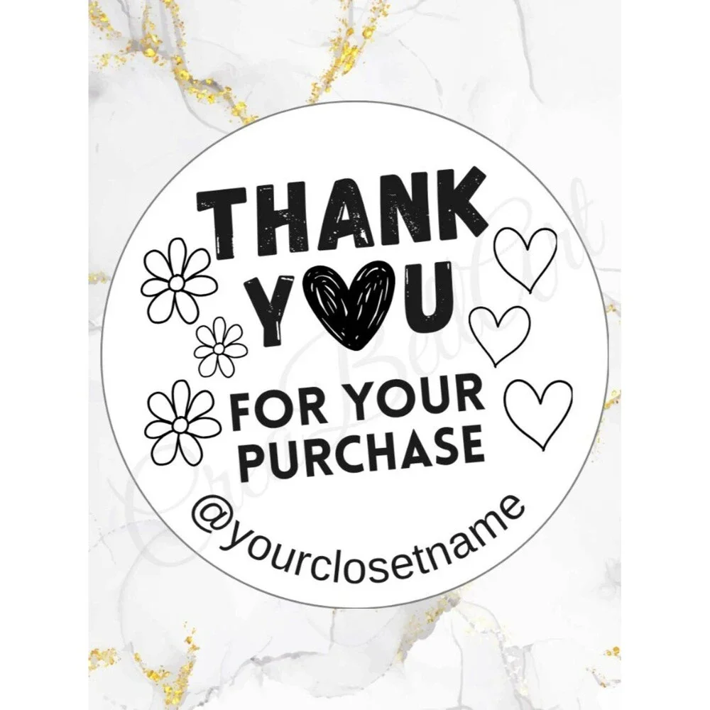 100 Thank you Stickers Thermal 2
